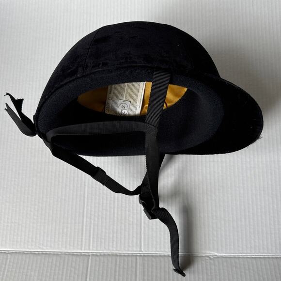 Harry Hall Riding Hat Helmet black velvet size 7 1/8 made in England - Picture 7 of 12